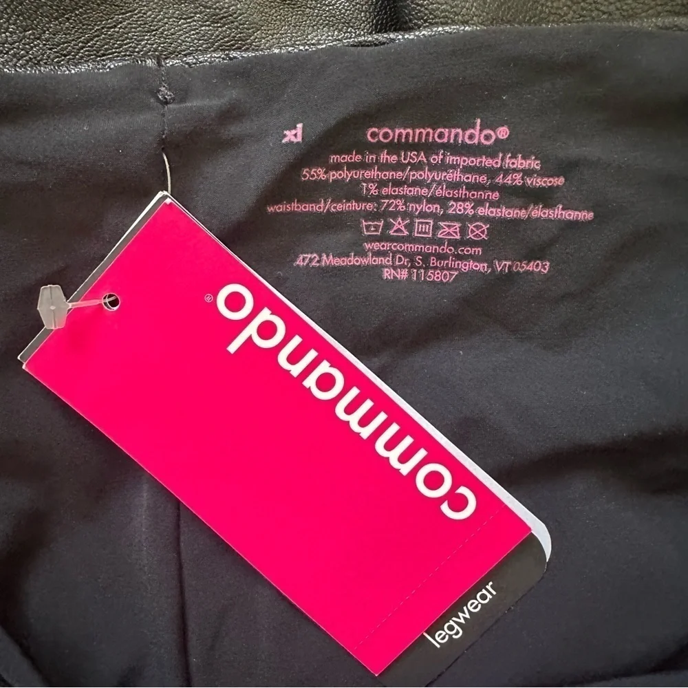 Commando Leggings Perfect Control Faux Leather Smoothing Black XL NWT New - Picture 9 of 12